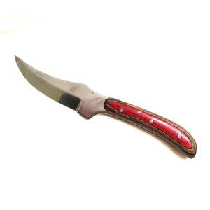 SZCO Full Tang Skinner Knife, Clip Point 3.75" Blade, Brown Handle with Sheath